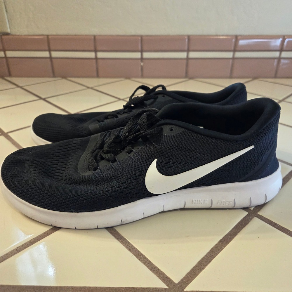 Nike Free RN 2017 Womens Running Shoes Black White 831509-001 Size 10